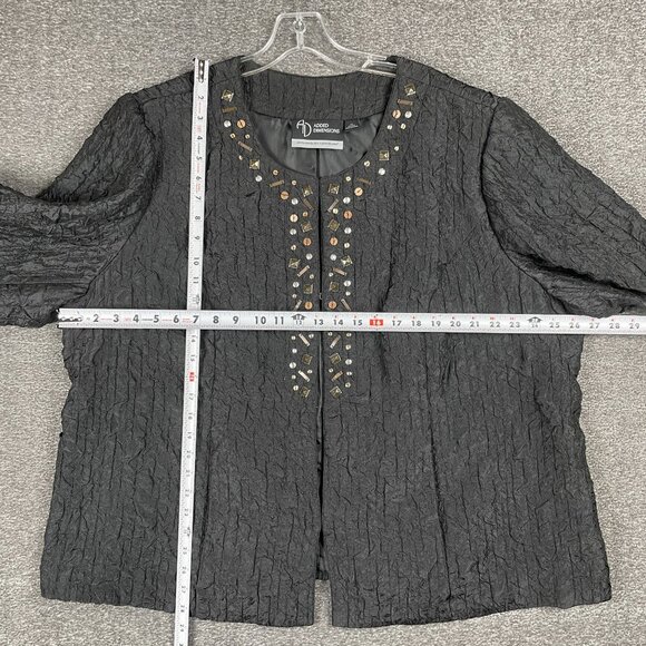 Added Dimensions Catherines Blazer Womens 2X Beaded Crinkle Work Capsule Career - Picture 9 of 13
